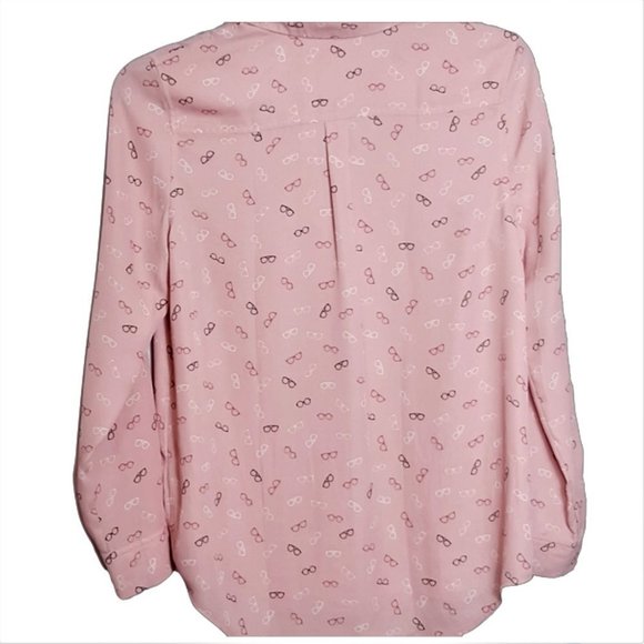 Button-up Blouse with Glasses Pattern by Como Blu - Picture 2 of 4